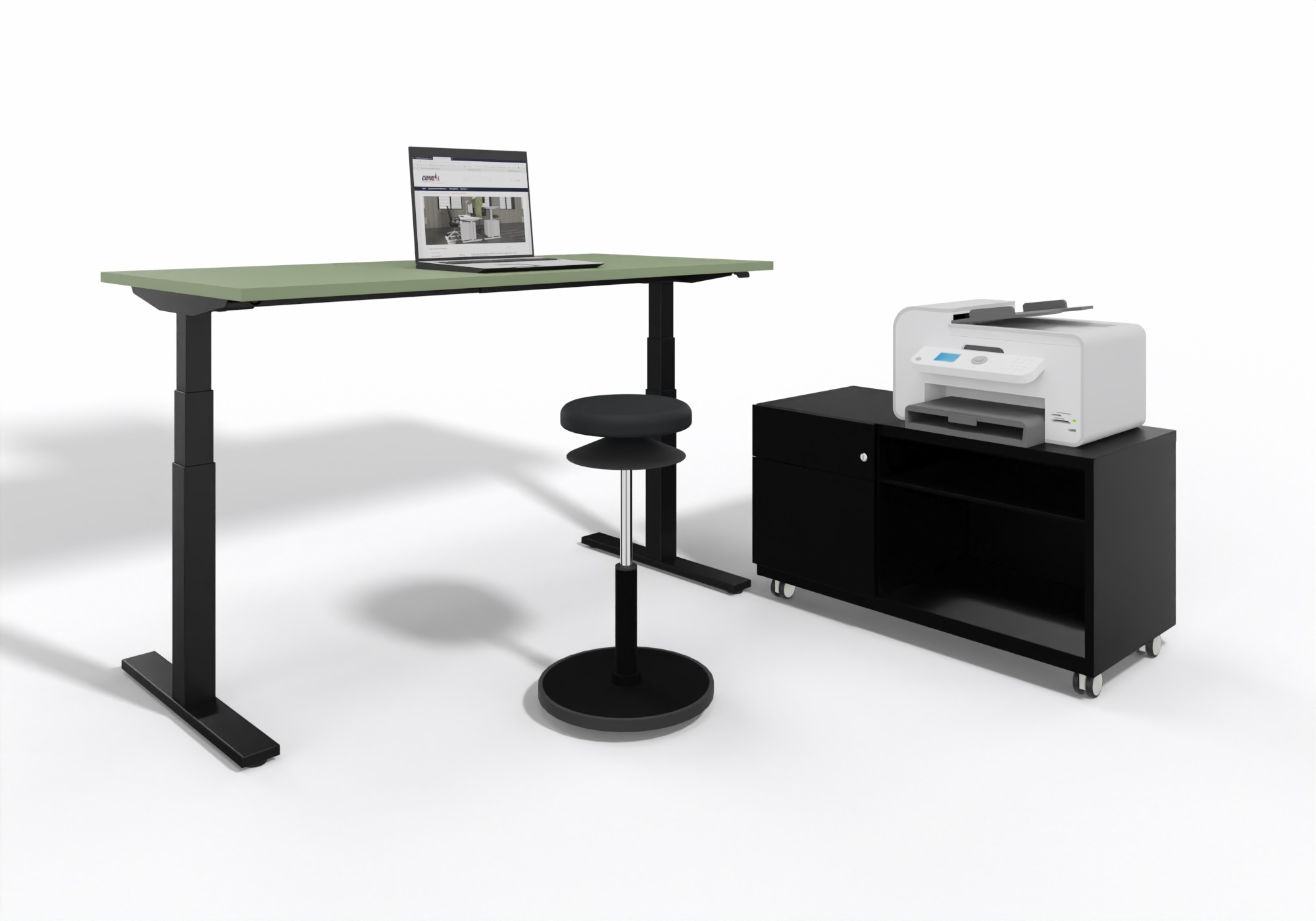 Elektrisch höhenverstellbares Schreibtischgestell, breitenverstellbar, extrem leise | weiss  | Breite 1000 - 1600 mm | Höhe 630 - 1280 mm
